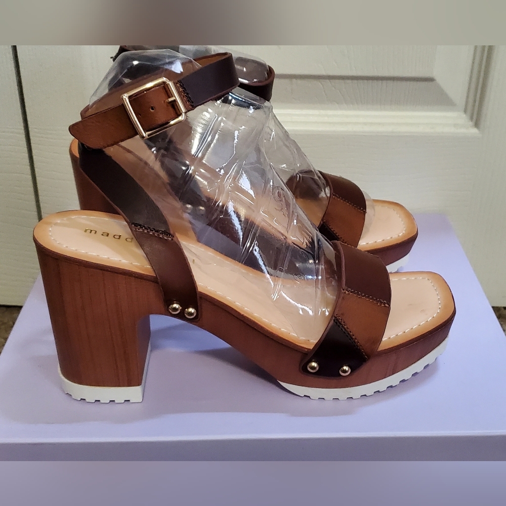 New Madden Girl Caprise Platform Sandal. Choosy Cogna Mules Size 7.